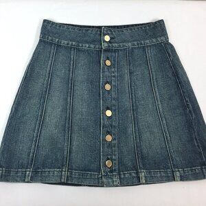 Frame Denim Skirt Size 26 Georgetown Blue Button Front
